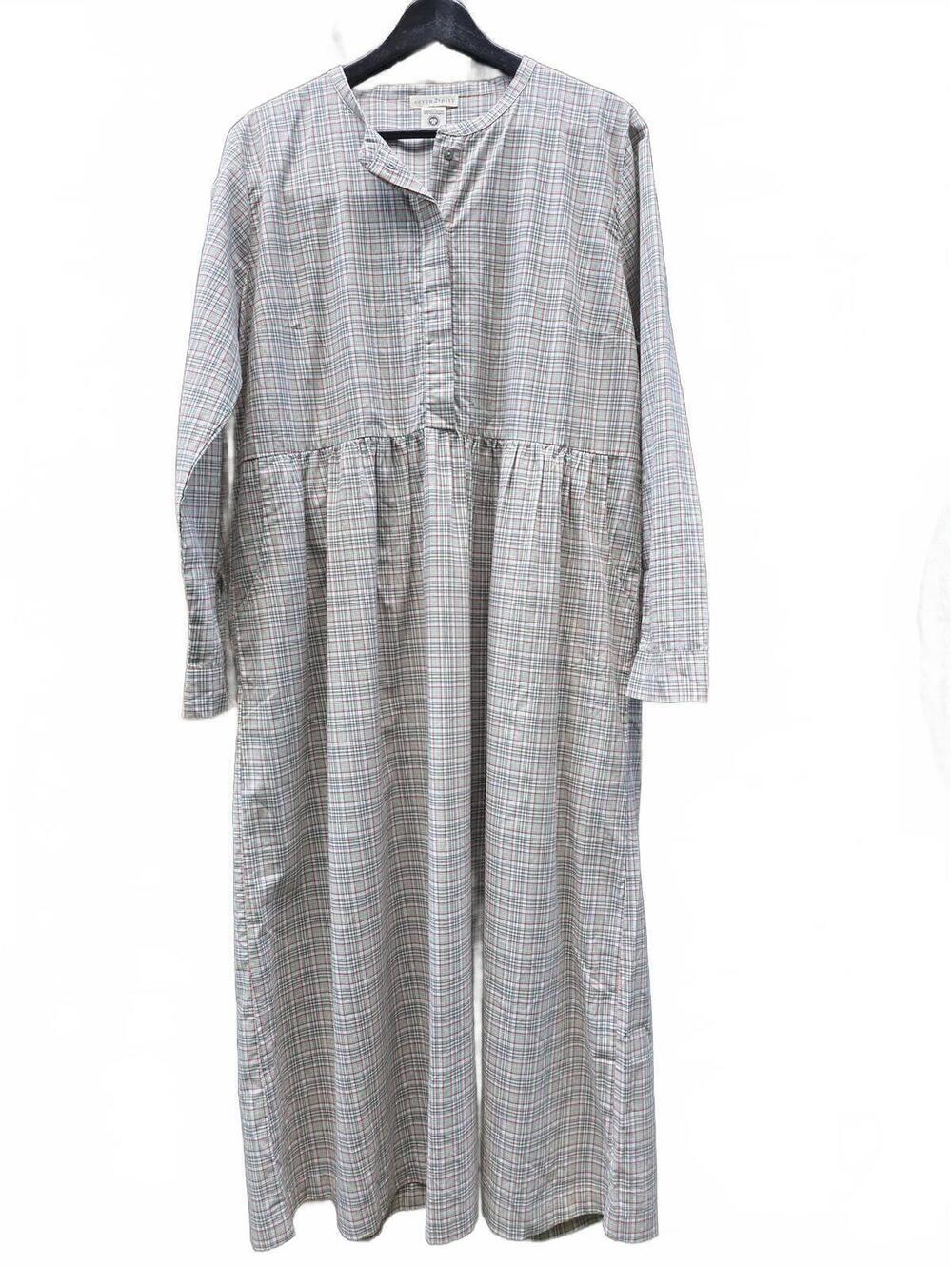 Serendipity Summer Soft Plaid Midi Dress Organic Cotton Relaxed Fit Pastels L